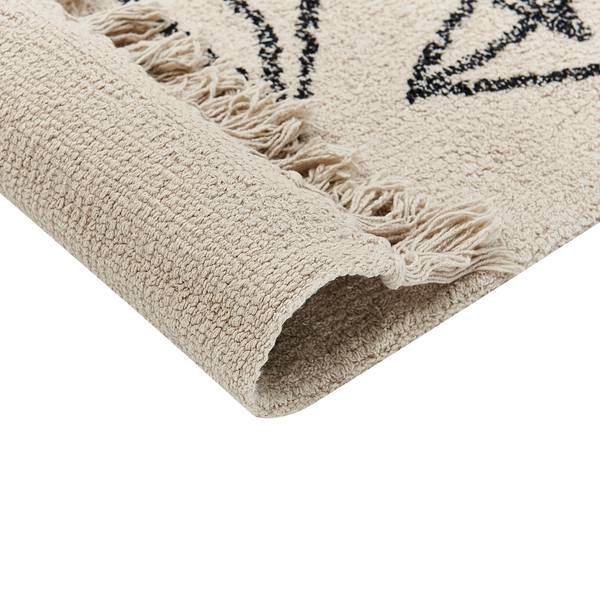 Teppich SAZLI Beige 80 x 150 cm Baumwolle