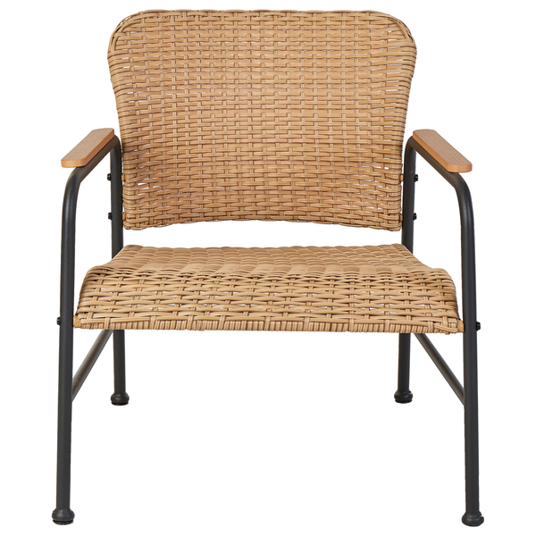 Lounge Set mit Tisch 4-Sitzer OFANTO Polyrattan Naturfarben