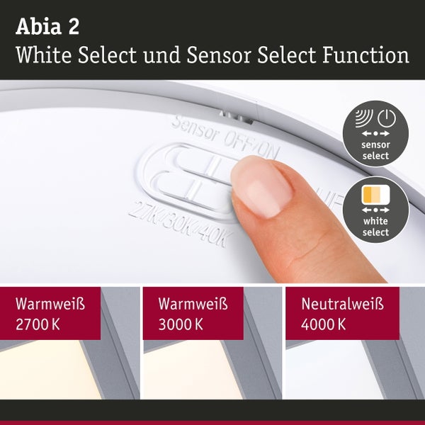Technische Darstellung und Installationshinweise für Paulmann LED Einbauleuchte mit Schutzart IP44, inklusive Maßen und Garantieinformationen.