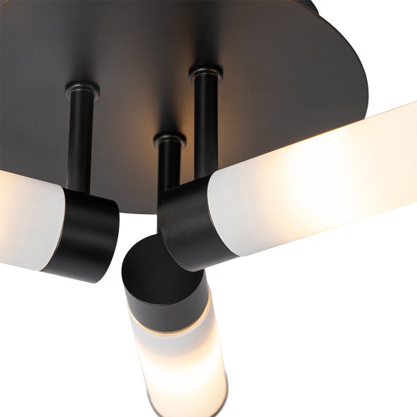 Moderne Badezimmer-Deckenleuchte schwarz 3-flammig IP44 - Bath