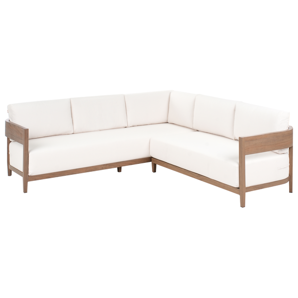 Garten Ecksofa mit Tisch 5-Sitzer SAMPIERI linksseitig Metall Braun