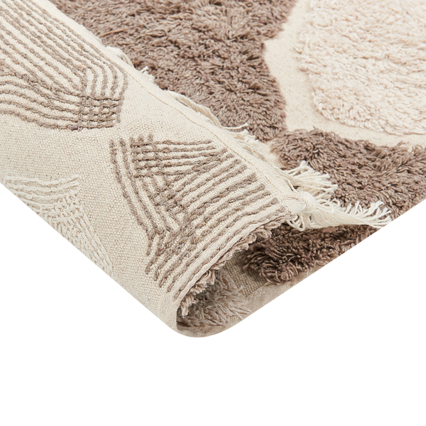 Teppich SINOP Beige 140 x 200 cm Baumwolle