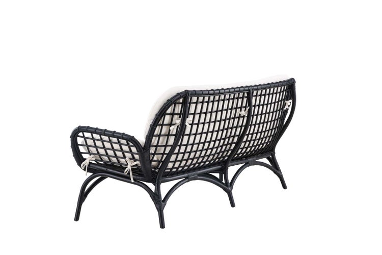 Moana Gartensofa mit Gartenkissen 2 Pers. schwarz. 180 X 67 X 75 cm