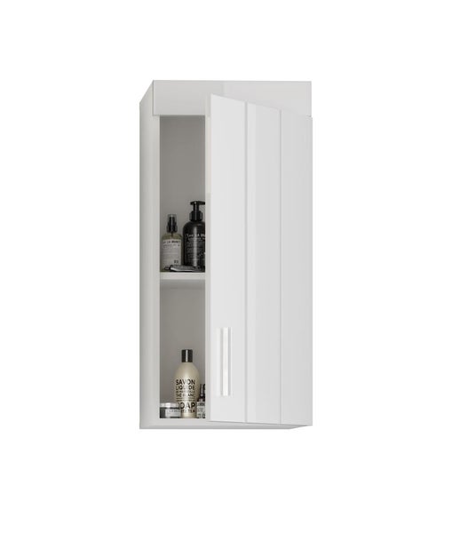 Snow Badschrank wandhängend 1 Tür Hochglanz weiß,weiß. 36 X 24 X 79 cm