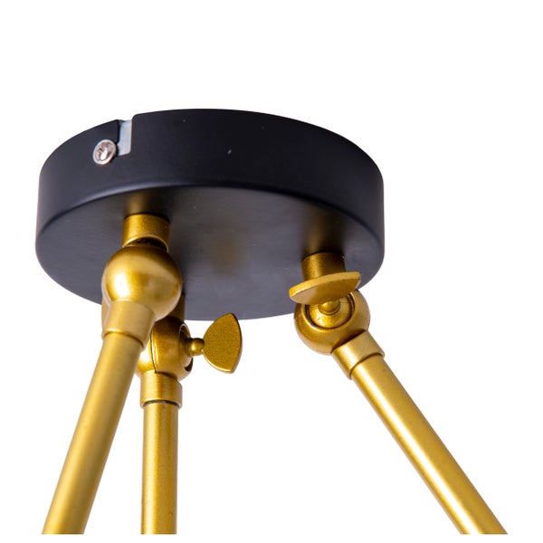 Detailaufnahme der Deckenbefestigung einer Lampe