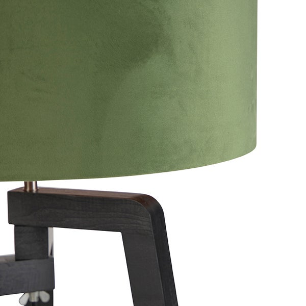Stehlampe Stativ schwarz mit grünem Schirm und Gold 50 cm - Puros