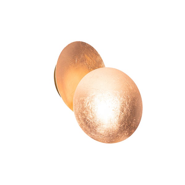 Moderne Kupferfarbene Runde Wandleuchte 20cm - Sunrise