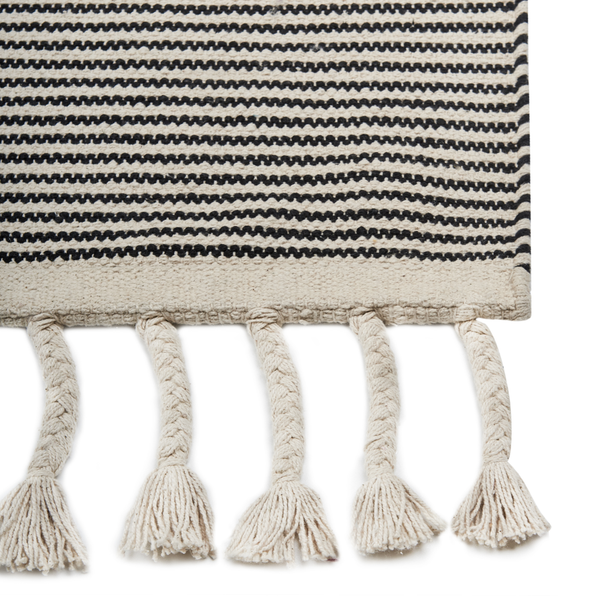 Teppich DOKUZ Beige 160 x 230 cm Baumwolle