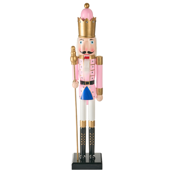 Nussknackerfigur aus Holz mit Krone und Zepter