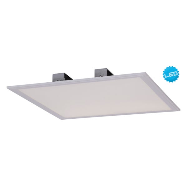 LED Aufbaupanel SORRISO, Aufbauleuchte aus Metall und Kunststoff in Weiß mit fest verbauten LEDs, 45x45cm groß für Innenräume