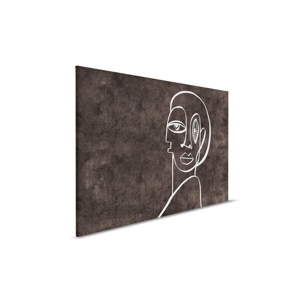 Dekorative Leinwand mit abstrakter Gesichtszeichnung