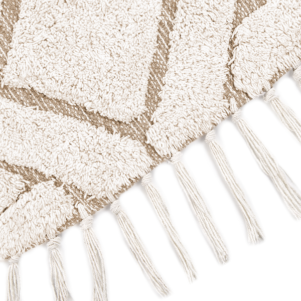Teppich HORASAN Hellbeige ø 140 cm Baumwolle