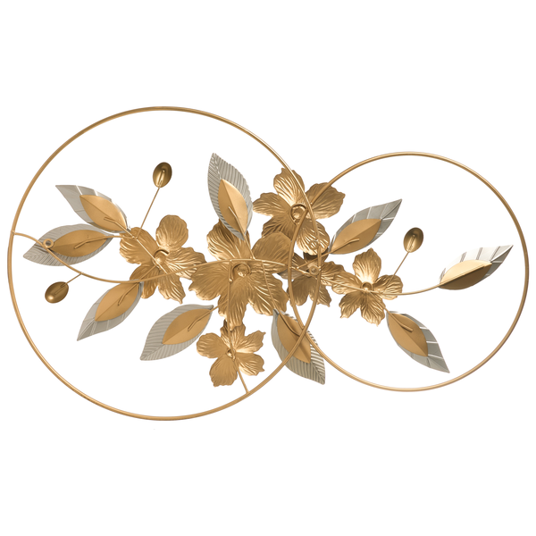 Dekorative Wandkunst aus Metall mit Blumenmuster