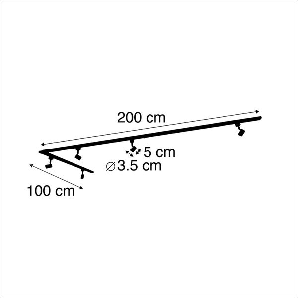 Smartes Schienensystem weiß 1-phasig 5 Lichter inkl. Wifi GU10 - Jeany