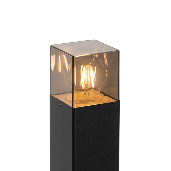 Außenstehlampe schwarz 70 cm IP44 mit Rauchglas - Dänemark