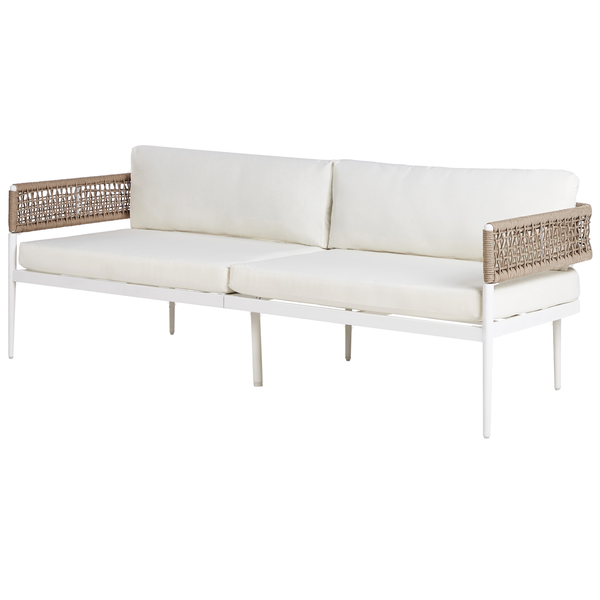 Lounge Set mit Tisch 5-Sitzer SERLA Metall Weiß