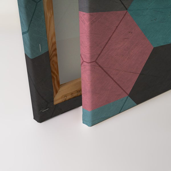 Leinwandbild mit geometrischem Muster auf Keilrahmen aus Holz