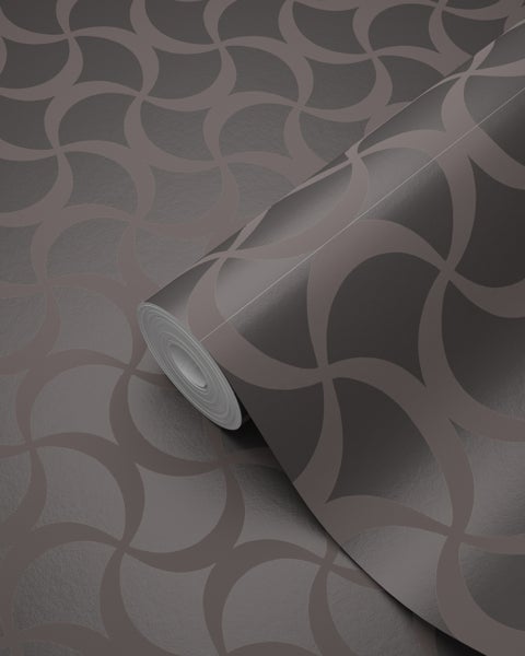 Origin Wallcoverings Tapete grafisches Muster Dunkelgrau - 53 cm x 10.05 m - 345740