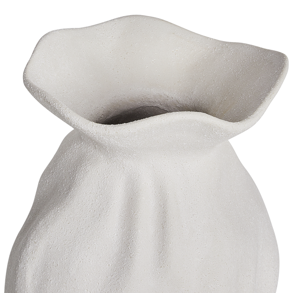 Blumenvase CATTAIL Steinzeug 40 cm Cremeweiß