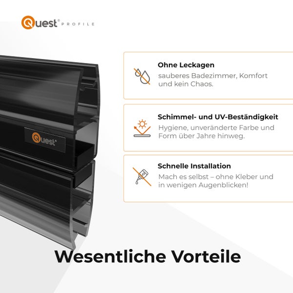 Quest Profil Dichtungssystem Vorteile: Keine Leckagen, Schimmel und UV-Beständigkeit, schnelle Installation