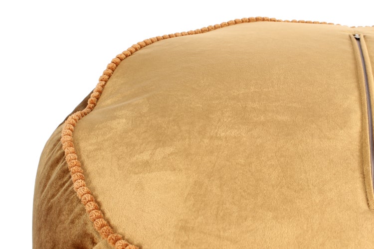 Pouf Hocker samtweich, orientalisches Design Braun Rund Ø 65 cm