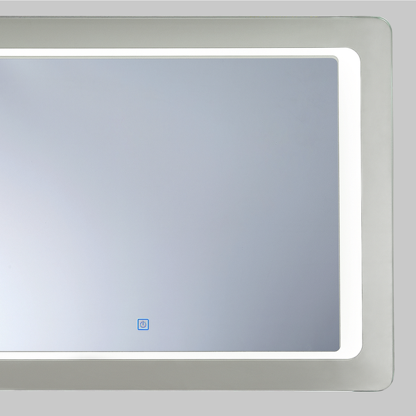 Rechteckiger Badezimmerspiegel mit integrierter LED Beleuchtung und Touch Schalter