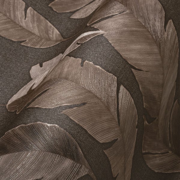 Nahaufnahme einer Tapete mit Blattmuster