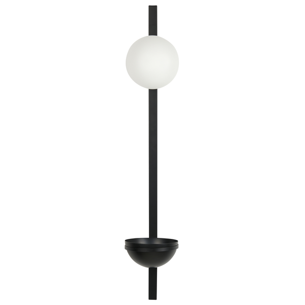 Wandlampe ISABELLA mit Blumentopf Metall Schwarz