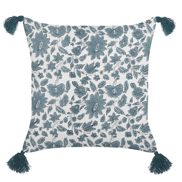Dekokissen 2er Set RUMEX Baumwolle 45 x 45 cm Blau Blumenmuster
