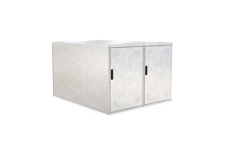 Fahrradbox aus Metall mit zwei Türen