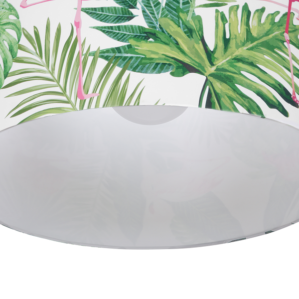 Lampe mit Flamingo- und Blattmuster