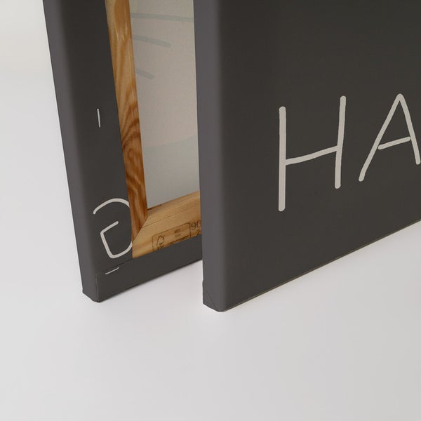 Detailansicht einer Leinwand mit Holzrahmen