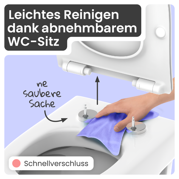 Einfache Reinigung dank abnehmbarem WC-Sitz