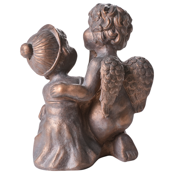Gartenfigur DAMARO Kinder Braun