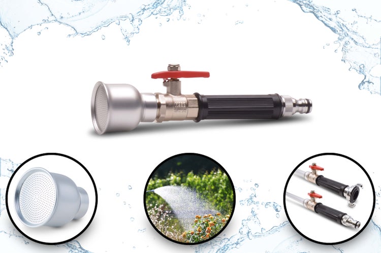 Kompakt K/S Profi Gießstab | Gießgerät | Gartenbrause | Gießlanze | komplett Metall | Aluminium | Kugelventil | Steckverbindung und Klauenkupplung