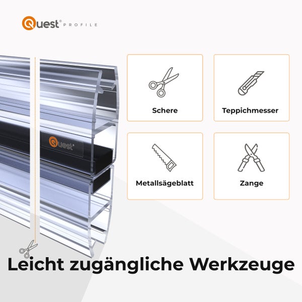 Quest Profile Werkzeugregal für Werkzeuge wie Schere, Teppichmesser, Metallsägeblatt und Zange