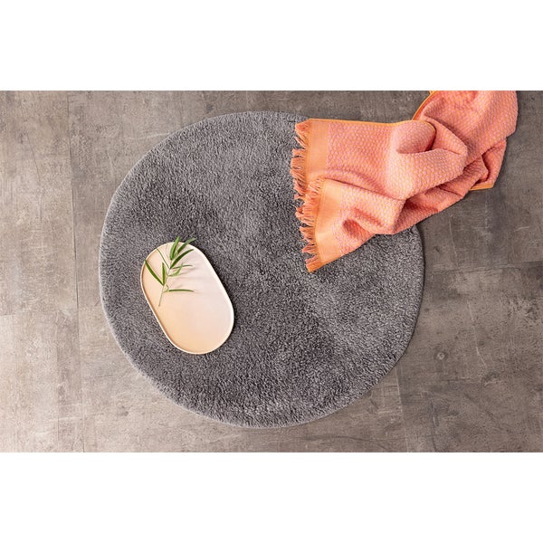 Valle Badematte Ø60cm dunkel grau. 60 X 60 X 1 cm
