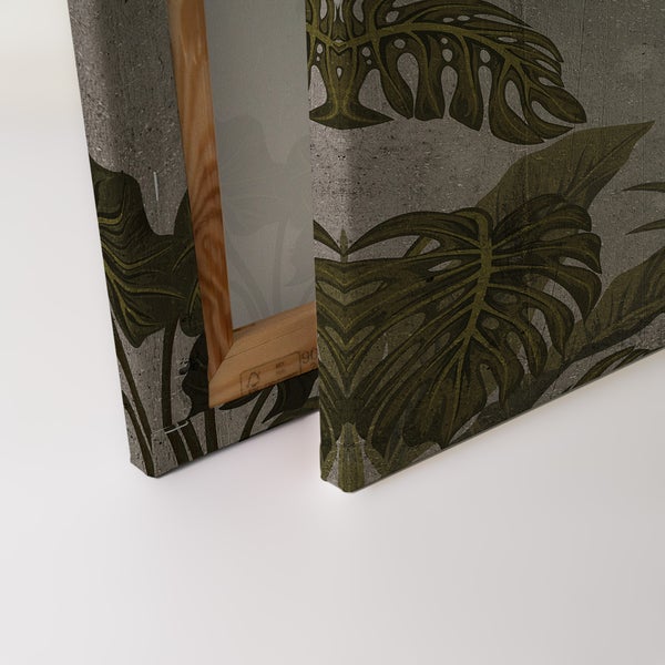 Leinwandbild mit Monstera Blatt Motiv auf Holzrahmen