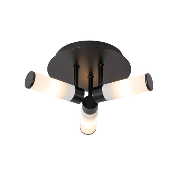 Moderne Badezimmer-Deckenleuchte schwarz 3-flammig IP44 - Bath