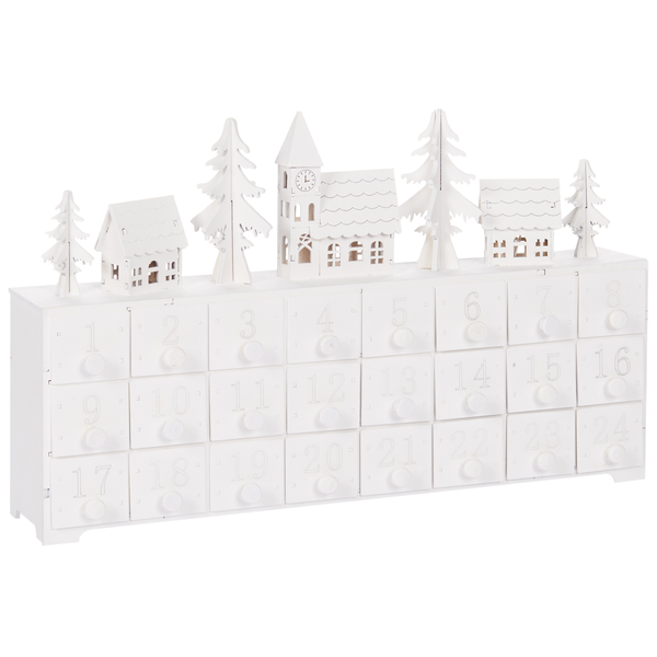 Adventskalender LED weiß Weihnachtsdorf MUONIO