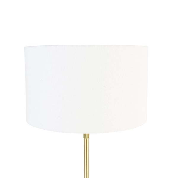 Tischlampe gold verstellbar mit Schirm weiß 35 cm - Parte