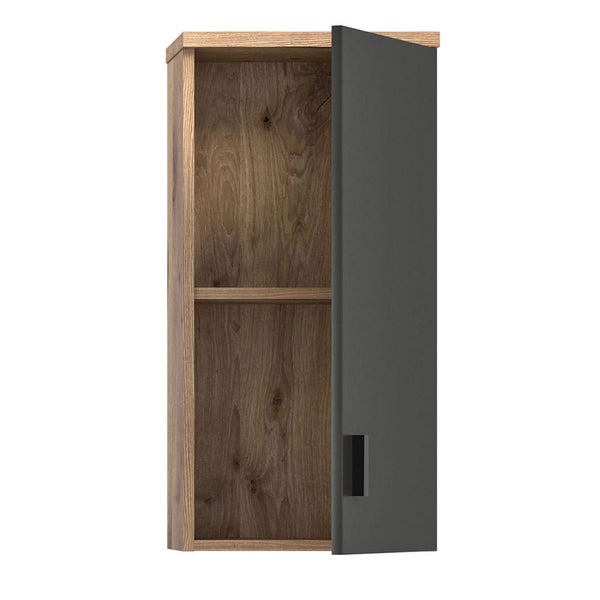 Xonox.home Hängeschrank Grado BxHxT 37 x 75 cm x 25 cm Frontfarbe grau / Korpus nox oak