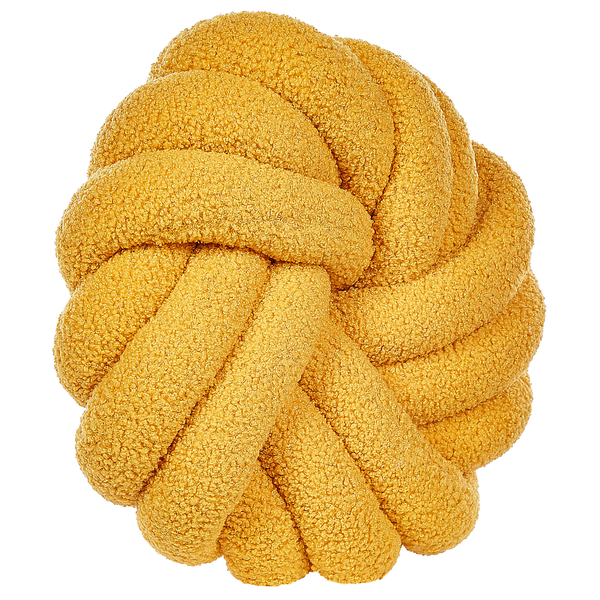 Dekokissen AKOLA Bouclé 31 x 31 cm Senfgelb Ohne Muster
