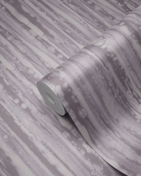 Origin Wallcoverings Tapete Streifen Lila Grau und Grau - 53 cm x 10.05 m - 346641