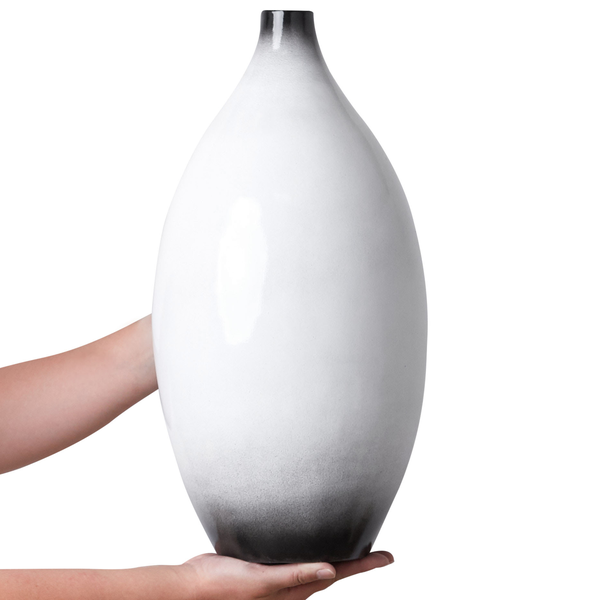 Dekovase BAEZA Keramik 46 cm Weiß