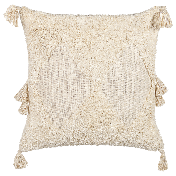 Dekokissen AVIUM Baumwolle 45 x 45 cm Hellbeige Geometrisches Muster