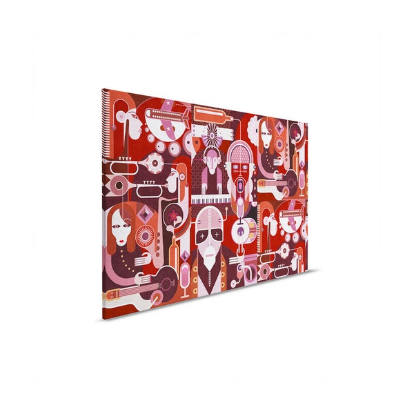 Abstrakte Wandkunst mit Musikermotiven für Innendekoration