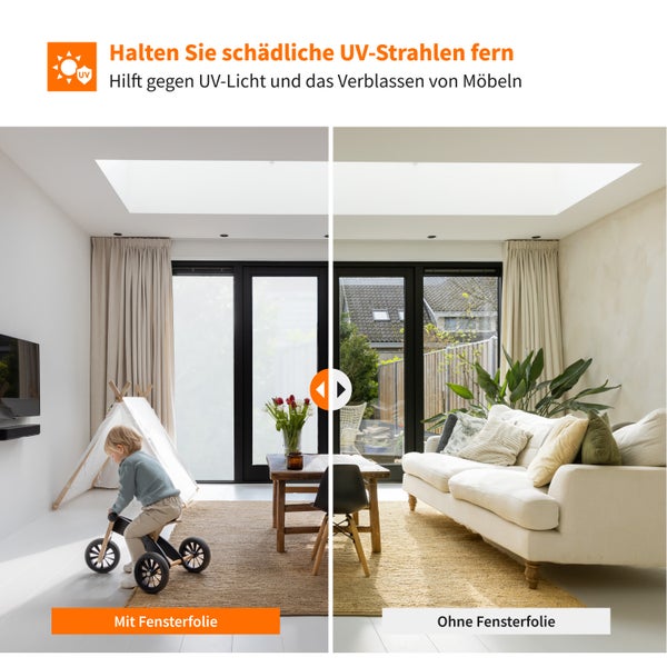 Simple Fix Fensterfolie 90 x 500 cm - Sichtschutzfolie Fenster Folie, Isolierfolie - Fensterfolie Blickdicht Selbsthaftend - Matt