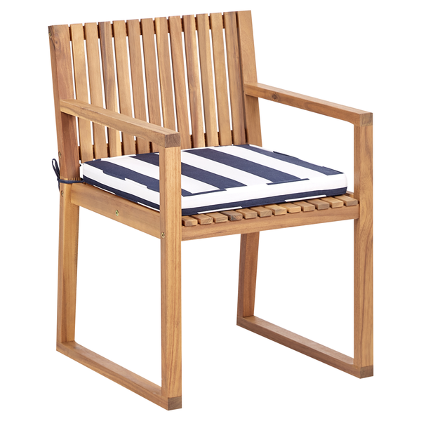 Set mit 8 Stühlen und Sitzkissen SASSARI II zertifiziertes Akazienholz Marineblau
