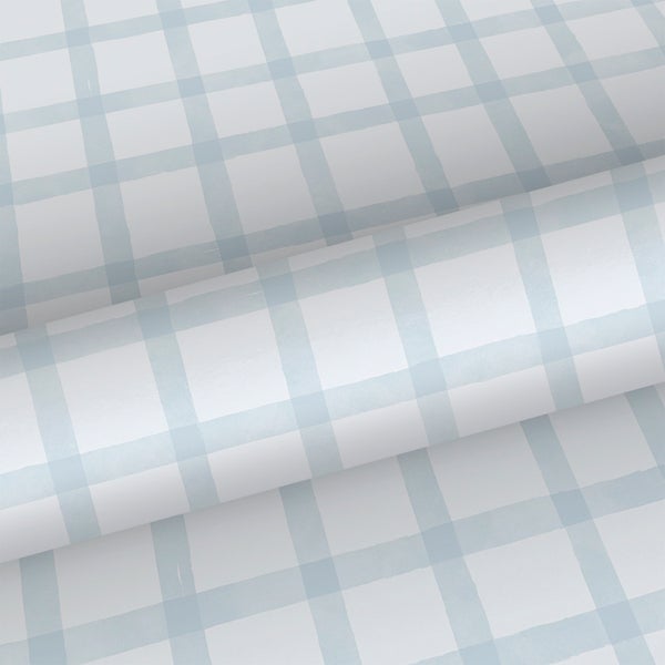 Sanders und Sanders Tapete Karomuster Hellblau und Weiß - 53 cm x 10.05 m - 640644